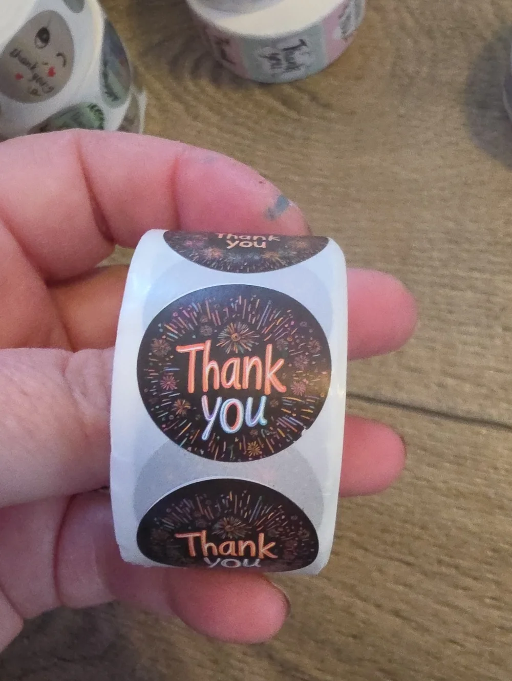 Thank You Sticker Roll - Black Thank You Labels